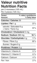 Nutrition Facts - Hearts of Palm